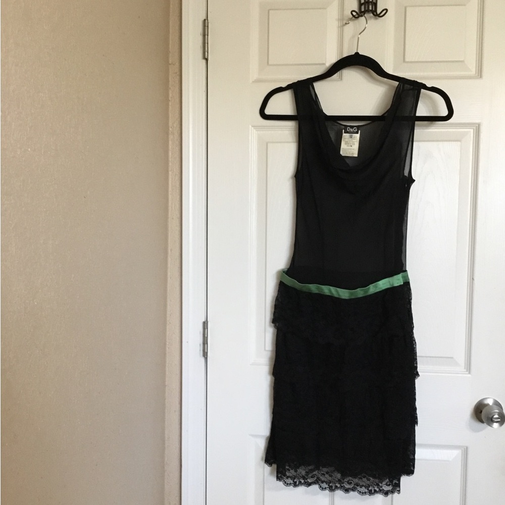 Dolce & Gabbana vintage Y2K black ruffle dress AS IS size 38